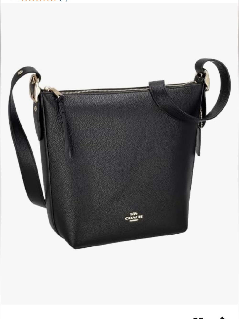 COACH Val Duffle Crossbody Shoulder Bag Black Pebble Leather ~ C2818
